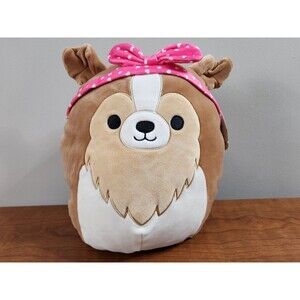 2024 Squishmallows 11 Inch  Andres Sheltie Dog With Pink Bandana NWT